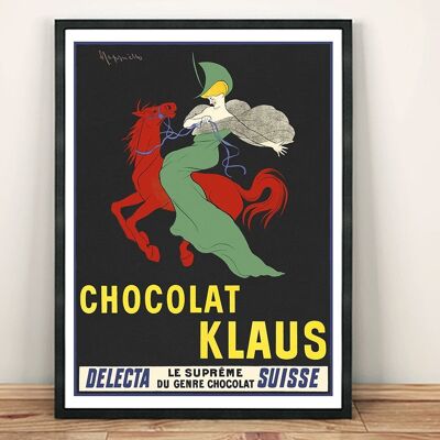 SCHOKOLADE KLAUS POSTER: Vintage Schokoladen-Werbekunstdruck – A4