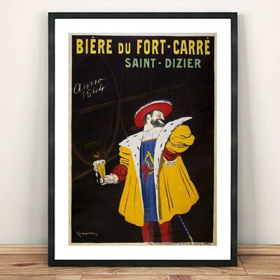 BIERE DU FORT POSTER: Stampa d'arte pubblicitaria vintage - A4