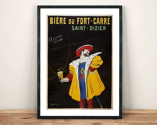 BIERE DU FORT POSTER: Vintage Advertising Art Print - 16 x 24"
