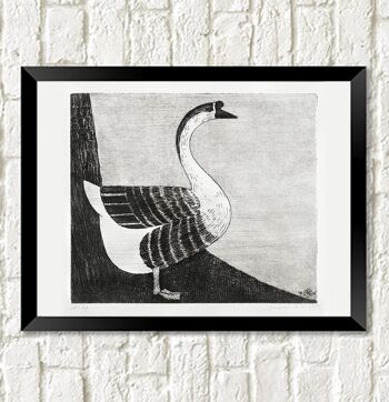 IMPRESSION D'OIE : Art d'illustration d'oiseau vintage - A4