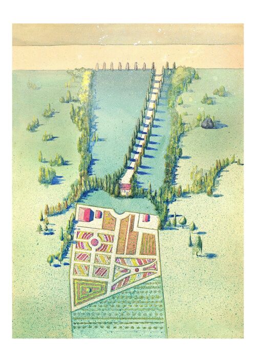 GARDEN MAP PRINTS: Aerial Illustrations of Botanical Gardens - A4 - J. Duane Estate