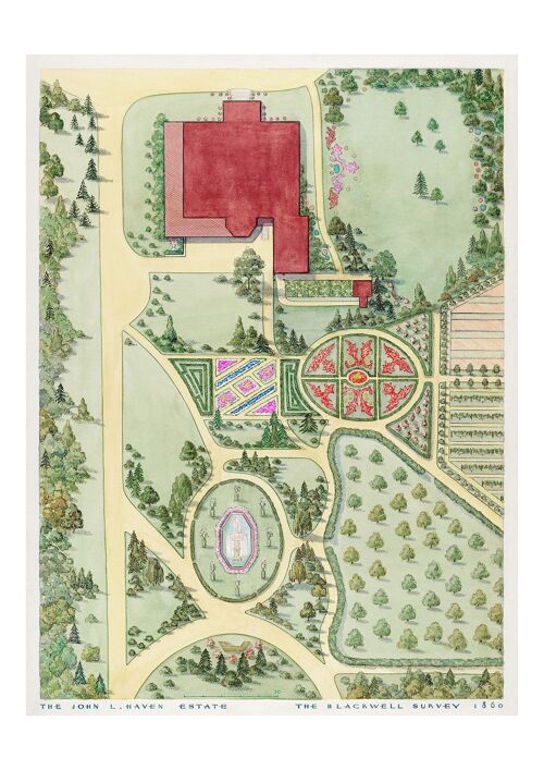 GARDEN MAP PRINTS: Aerial Illustrations of Botanical Gardens - A4 - John A. Haven Estate