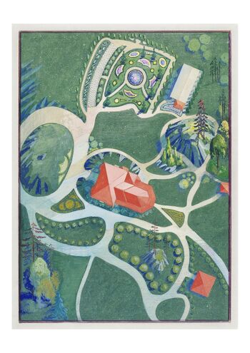 GARDEN MAP PRINTS : Illustrations aériennes des jardins botaniques - A3 - Isaac P. Martin Estate