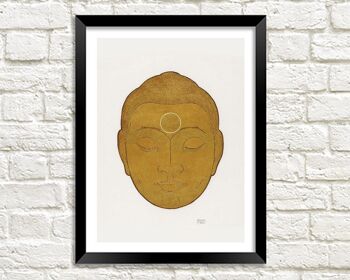 BUDDHA ART PRINT : Illustration Bouddhisme Vintage - A5