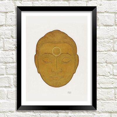 BUDDHA ART PRINT : Illustration Bouddhisme Vintage - A4