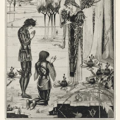 AUBREY BEARDSLEY : Le Saint Graal est atteint Art Print - A3 (16 x 12")