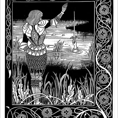 AUBREY BEARDSLEY: Excalibur nella stampa artistica del lago - A5 (8 x 6")