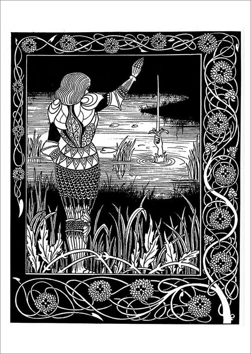 AUBREY BEARDSLEY: Excalibur in the Lake Art Print - A4 (12 x 8")