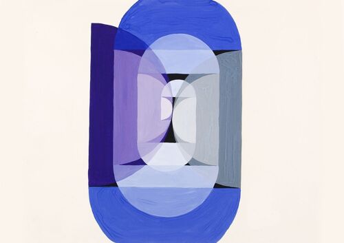JOSEPH SCHILLINGER PRINT: Mathematical Basis of the Arts Series Fine Art Print - A5 (8 x 6") - Blue Gray Violet Wheel