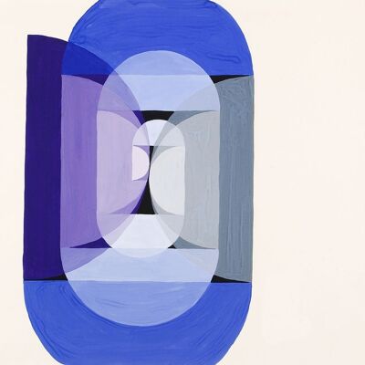 IMPRESIÓN DE JOSEPH SCHILLINGER: Impresión de bellas artes de la serie Bases matemáticas de las artes - A4 (12 x 8") - Rueda azul gris violeta