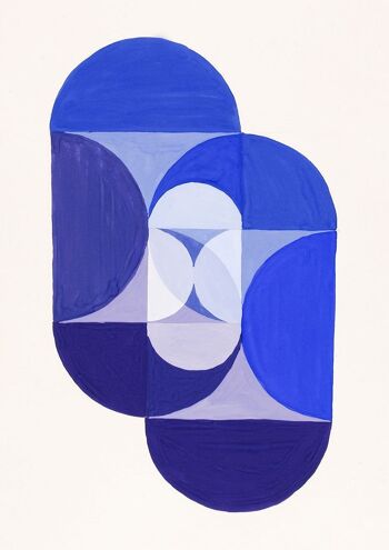 JOSEPH SCHILLINGER PRINT: Mathematical Basis of the Arts Series Fine Art Print - A3 (16 x 12") - Bleu clé