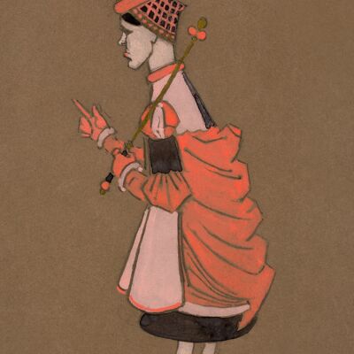RED QUEEN PRINT : Illustration de conception de costumes pour Alice au pays des merveilles - A3