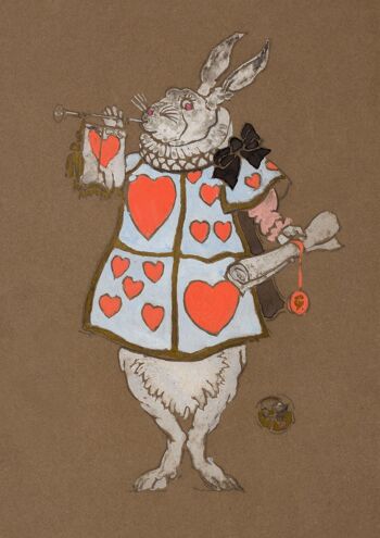 RABBIT HERALD PRINT : Illustration de conception de costumes pour Alice au pays des merveilles - A5