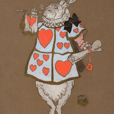 RABBIT HERALD PRINT: Costume Design Artwork for Alice in Wonderland - 16 x 24"