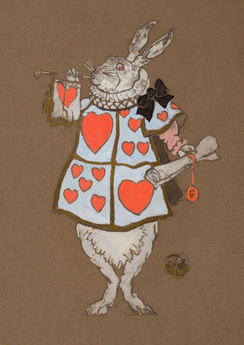 RABBIT HERALD PRINT: Costume Design Artwork for Alice in Wonderland - 24 x 36"