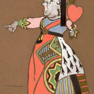 QUEEN OF HEARTS PRINT: Costume Design Artwork per Alice nel Paese delle Meraviglie - A4