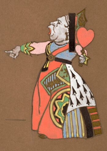 QUEEN OF HEARTS PRINT : Illustration de conception de costumes pour Alice au pays des merveilles - A3
