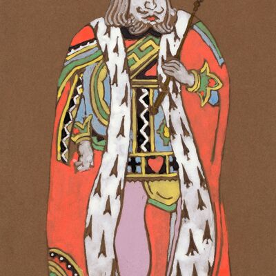 KING OF HEARTS PRINT: Costume Design Artwork per Alice nel Paese delle Meraviglie - A4