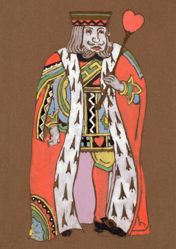 KING OF HEARTS PRINT : Illustration de conception de costumes pour Alice au pays des merveilles - 16 x 24"