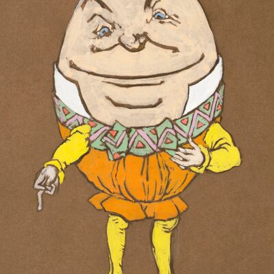 HUMPTY DUMPTY PRINT: Kostümdesign-Kunstwerk für Alice im Wunderland – A4