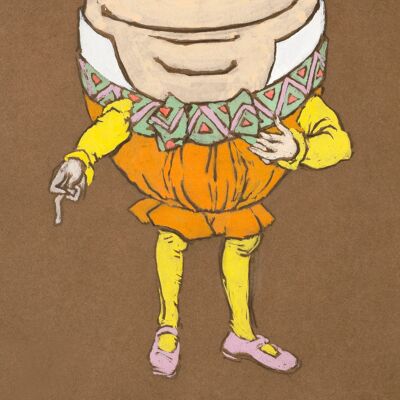 HUMPTY DUMPTY PRINT: Costume Design Artwork for Alice in Wonderland - 24 x 36"