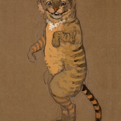 CHESHIRE CAT PRINT: Kostümdesign-Kunstwerk für Alice im Wunderland - 16 x 24"