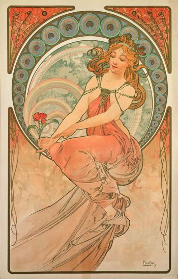 ALPHONSE MUCHA PRINT : The Arts - Peinture Fine Art Print - A4 (12 x 8")