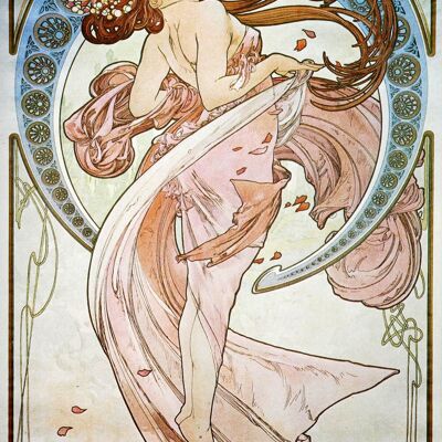 ALPHONSE MUCHA: Impresión de Bellas Artes de Danza - A5 (8 x 6")