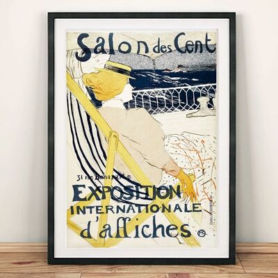 AFFICHE SALON DES CENT : Affiche Toulouse Lautrec - 17,8 x 12,7 cm