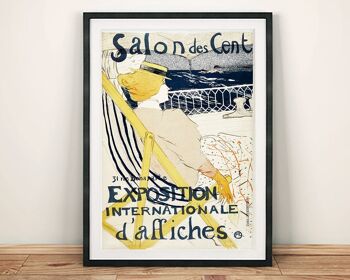 AFFICHE SALON DES CENT : Affiche Toulouse Lautrec - 17,8 x 12,7 cm