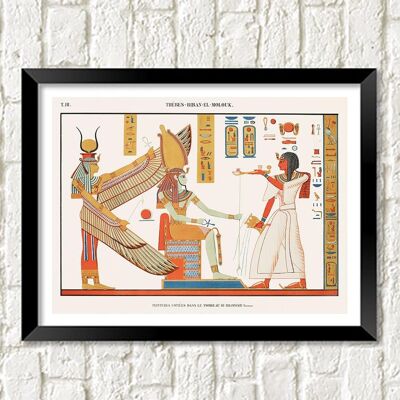 IMPRESIÓN DE LA TEBA EGIPCIA: Pintura de la tumba de Ramsés IV por Jean François Champollion - A3