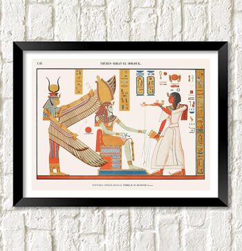 IMPRESSION DE THÈBES ÉGYPTIENNE : Peinture du tombeau de Ramsès IV par Jean François Champollion - 16 x 24"