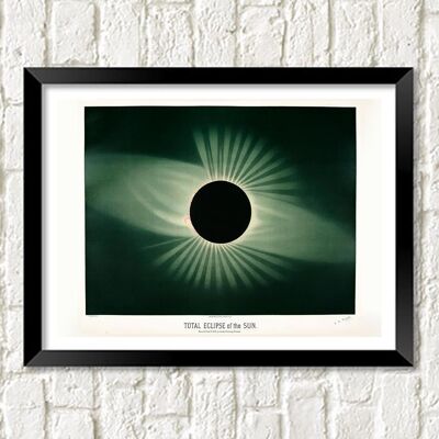 ECLIPSE ART PRINT: Ilustración de sol vintage - A3