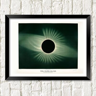 ECLIPSE ART PRINT: Ilustración de sol vintage - 16 x 24"