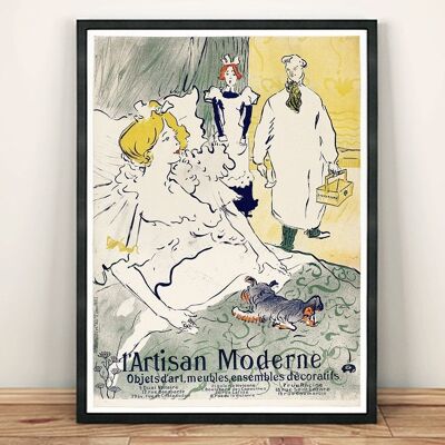 AFFICHE L'ARTISAN MODERNE : Affiche Toulouse-Lautrec - 17,8 x 12,7 cm