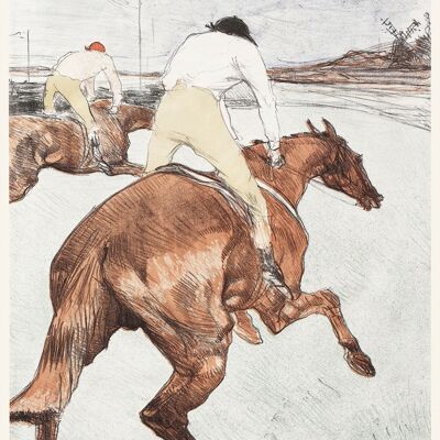 DER JOCKEY-DRUCK: Toulouse-Lautrec-Pferderennen-Kunstdruck – 16 x 24"