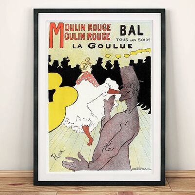 CARTEL DEL MOULIN ROUGE: Lámina de Toulouse-Lautrec - 7 x 5"