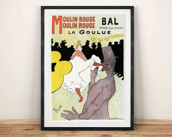 AFFICHE MOULIN ROUGE : Affiche d'art Toulouse-Lautrec - 17,8 x 12,7 cm
