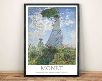 AFFICHE CLAUDE MONET : Affiche d'exposition Femme à l'ombrelle - 7 x 5"