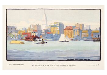 NEW YORK PRINT : New York depuis le 34th Street Ferry, par Rachael Robinson Elmer - A4