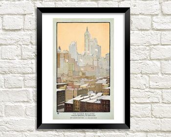 NEW YORK PRINT : The Singer Building From Brooklyn Bridge, par Rachael Robinson Elmer - A3