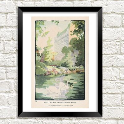 NEW YORK PRINT: Hotel Plaza from Central Park, by Rachael Robinson Elmer - A5