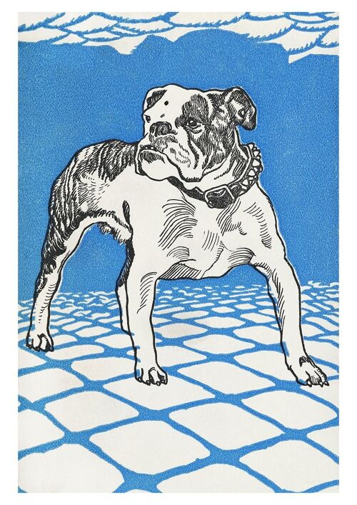 DOG ART PRINTS: Bulldog, Greyhound Artworks by Moriz Jung - A5 - Bulldog