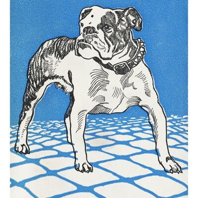 HUNDE-KUNSTDRUCKE: Bulldogge, Windhund-Kunstwerke von Moriz Jung – A5 – Bulldogge