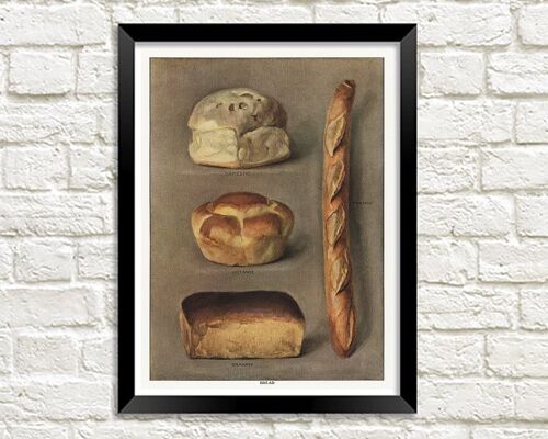 BREAD POSTER: Grocer's Encylopedia Baking Art Print - 7 x 5"