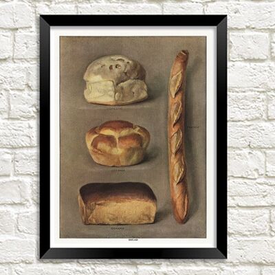 BREAD POSTER: Grocer's Encylopedia Baking Art Print - 7 x 5"