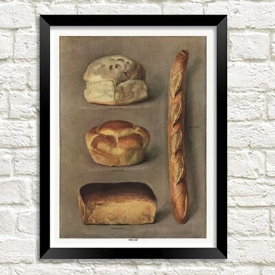 Affiche de pain : impression d'art de cuisson de l'encyclopédie de l'épicier - A3