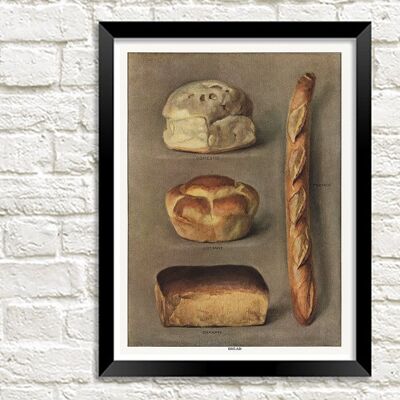 BREAD POSTER: Grocer's Encylopedia Baking Art Print - A3