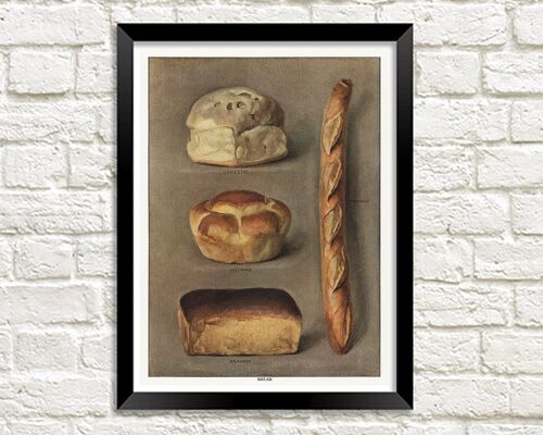 BREAD POSTER: Grocer's Encylopedia Baking Art Print - 16 x 24"