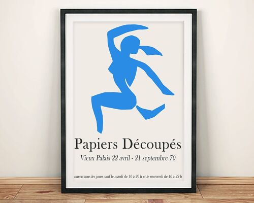 CUT OUTS POSTER: Blue Nude Matisse Style Exhibition Print - 7 x 5"